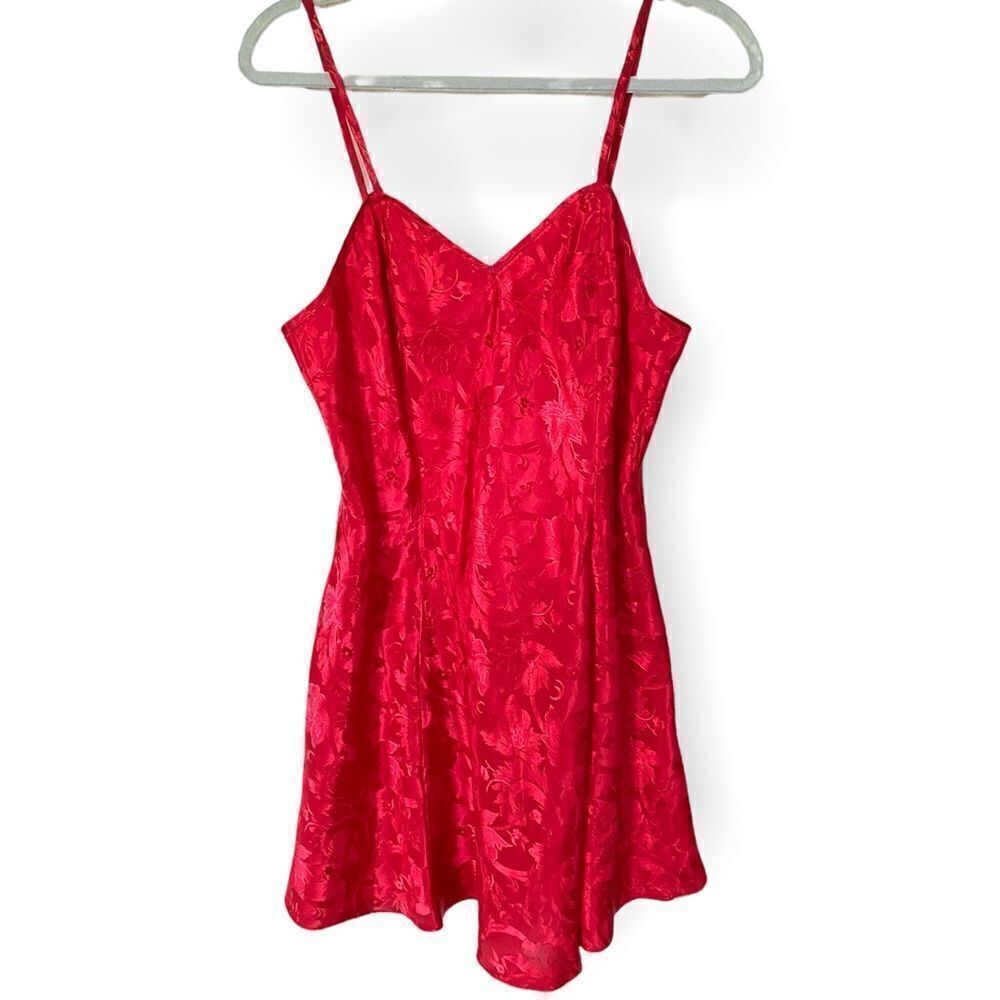 Vintage Kathryn (L) Red Brocade Chemise - Picture 1 of 4